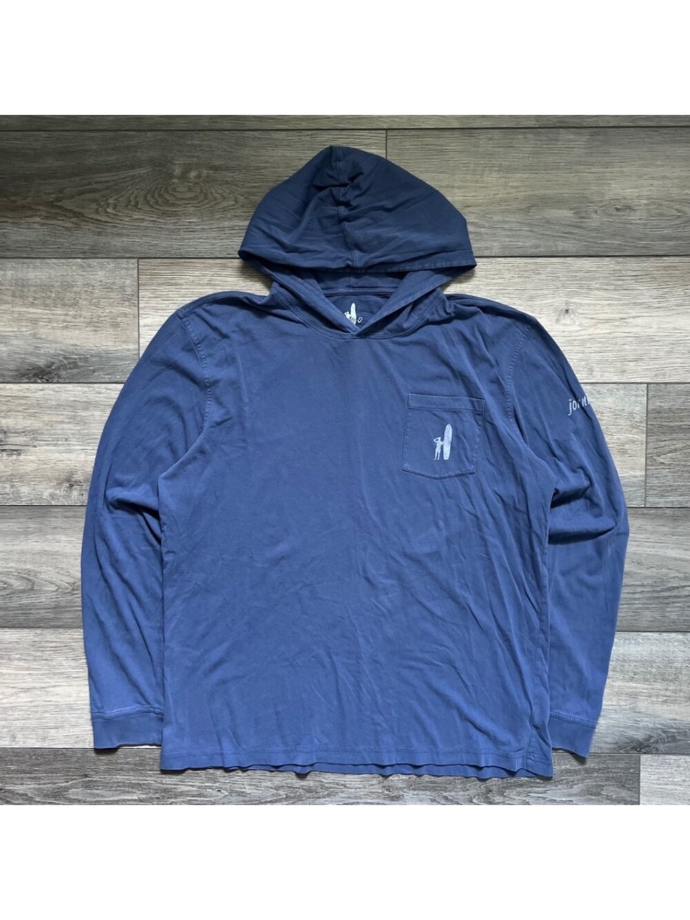 Johnnie-O Men's XL Pullover Hoodie Sweatshirt Navy Pocket Logo Performance Golf